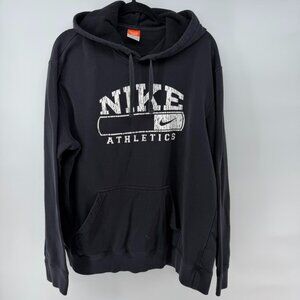 Nike Athletic Dept Hoodie Large Black Pullover Sweatshirt Vintage Style Logo